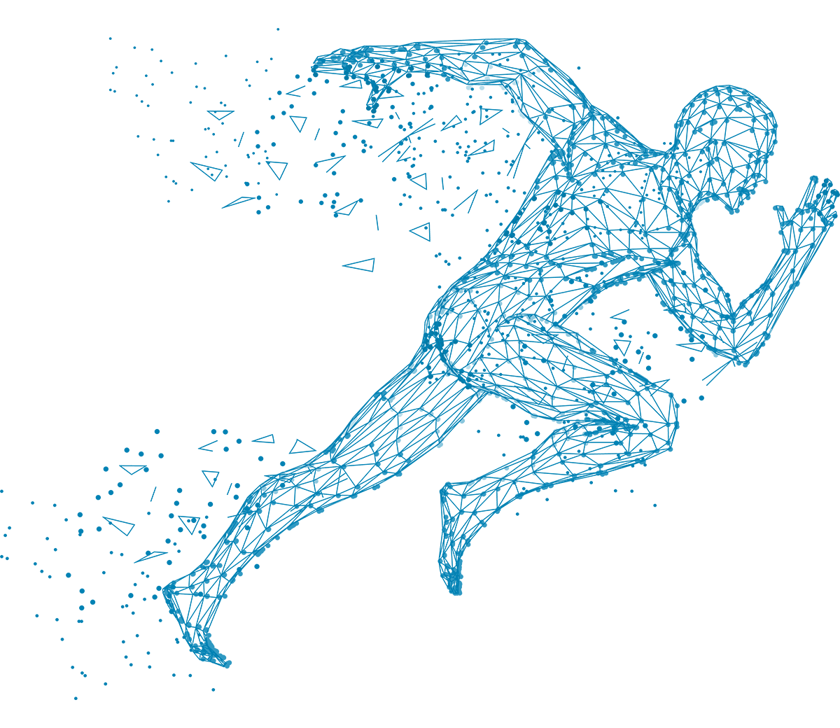 line drawing of a human running
